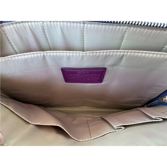 Tumi Prism Tech iPad Mini Tablet Crossbody Bag Color Block Blue Purple Pink - Picture 11 of 14